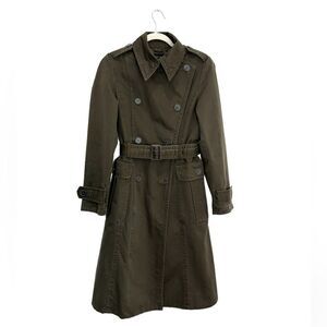 Zara Khaki Double-Breasted Trench Coat